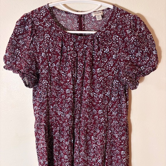 J. Crew Puff Sleeve Tiered Midi Dress Size XS - Picture 2 of 9